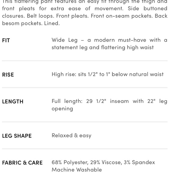 Ann Taylor 6p wide leg sailor pants - Picture 3 of 3